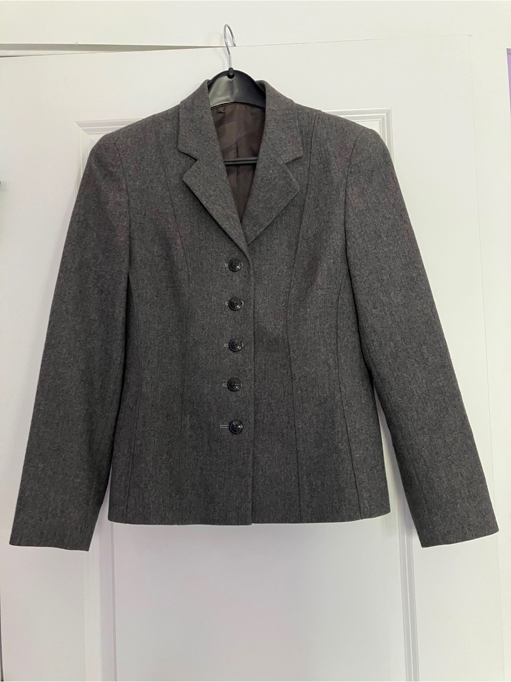Yarell Classic Women's Gray Wool-Blend Button Jacket